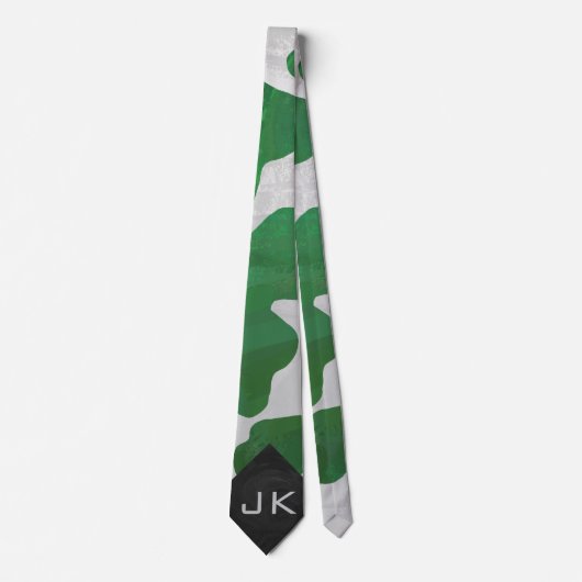 Cow Green und White Monogram Krawatte (Vorderseite)