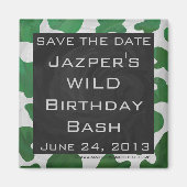 Cow Green und White Monogram Magnet (Vorne)