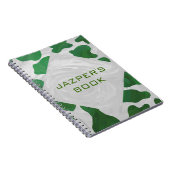 Cow Green und White Monogram Notizblock (Rechte Seite)