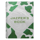 Cow Green und White Monogram Notizblock (Vorderseite)