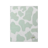 Cow Green und White Monogram Notizblock (Rotiert)