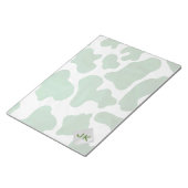Cow Green und White Monogram Notizblock (angewinkelt)