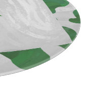 Cow Green und White Monogram Schneidebrett (Ecke)