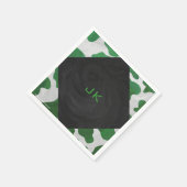 Cow Green und White Monogram Serviette (Ecke)