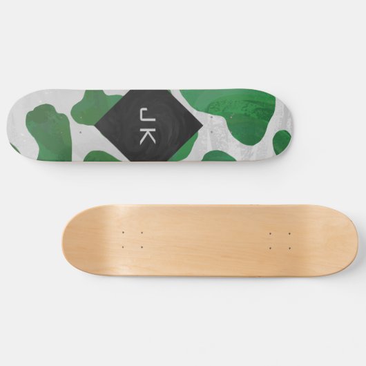 Cow Green und White Monogram Skateboard (Horizontal)