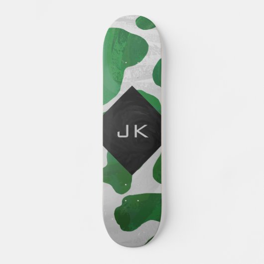 Cow Green und White Monogram Skateboard (Vorderseite)