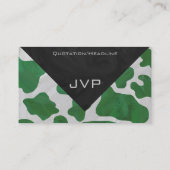 Cow Green und White Monogram Visitenkarte (Rückseite)