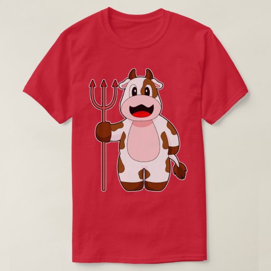Cow Halloween Devil Trident T-Shirt (Design vorne)