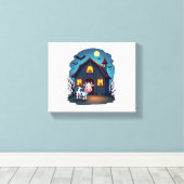 Cow & Haunted Barn Leinwanddruck (Insitu (Holzboden))