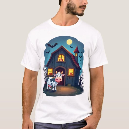 Cow & Haunted Barn T-Shirt (Vorderseite)