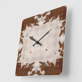 Cow Hide Pattern clock Quadratische Wanduhr (Winkel)