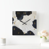 Cow Hide Quadratische Wanduhr (Zuhause)