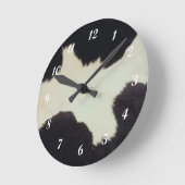 Cow Hide Runde Wanduhr (Winkel)