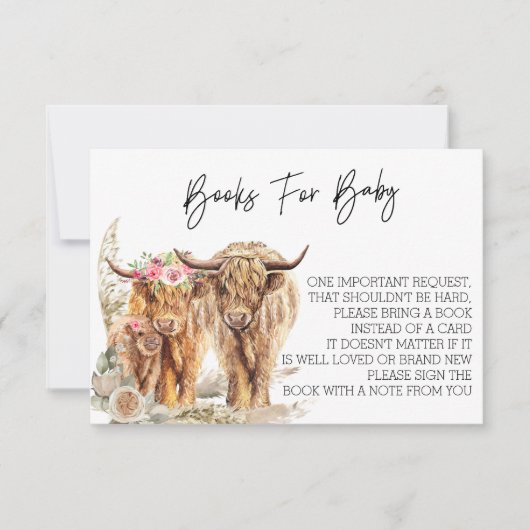 Cow Highland Baby Shower Couples Book for Baby Einladung (Vorderseite)