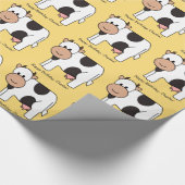 Cow Illustration, benutzerdefiniertes Textumhüllun Geschenkpapier (Ecke)