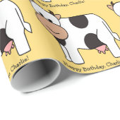 Cow Illustration, benutzerdefiniertes Textumhüllun Geschenkpapier (Rolleneckpunkt)