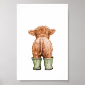 Cow in Sage Green Boots Poster Kids Room Decor (Vorne)