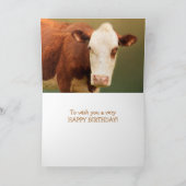 Cow Joke Happy Birthday Karte (Innenseite)