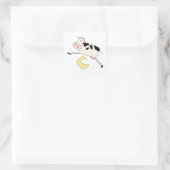 Cow Jumps Over Moon Quadratischer Aufkleber (Tasche)