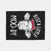 Cow Just A Little Moo-dy Funny Cow Lover  Fleecedecke (Vorderseite (Horizontal))