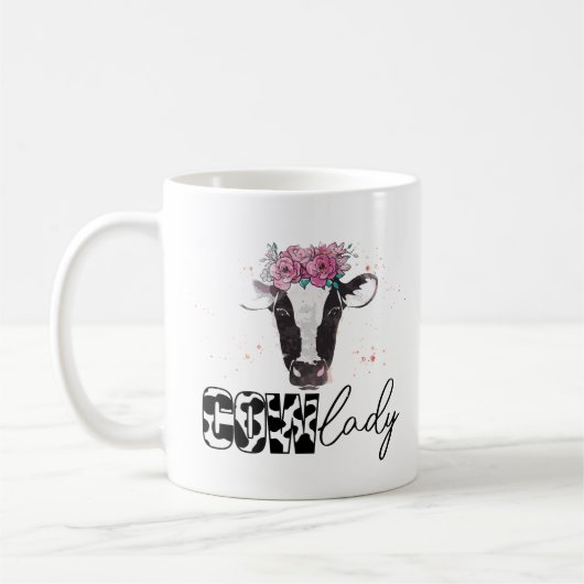 Cow Lady Coffee Tasse - Niedliches Lebensgeschenk  (Links)