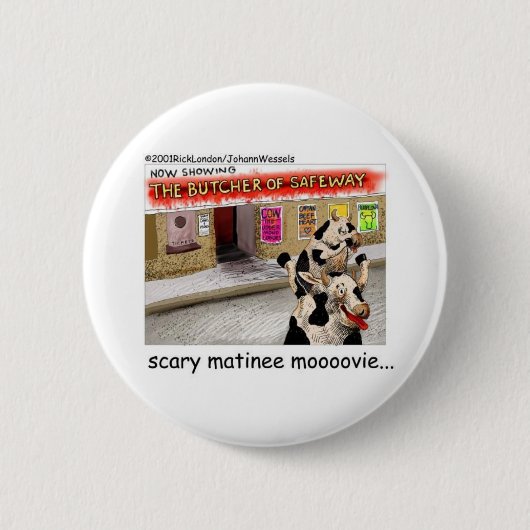 Cow Matinee Beängstigend Moovie Funny T-Shirts & G Button (Vorderseite)