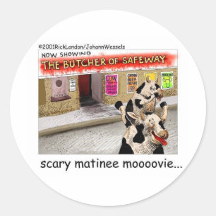 Cow Matinee Beängstigend Moovie Funny T-Shirts & G Runder Aufkleber
