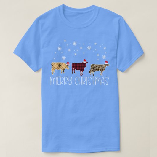 Cow Merry Christmas Cute Plädoyer Leopard XMas Paj T-Shirt (Design vorne)
