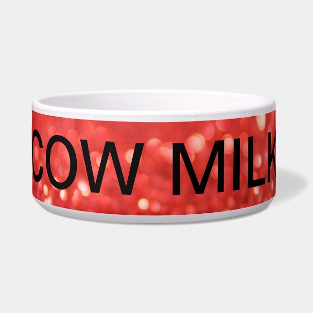 "COW MILK" Retro Diner Bowl - Bold Red & White Napf (Vorderseite)