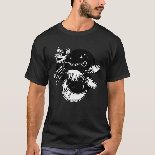 Cow milky-way moon space jump T-Shirt (Vorderseite)