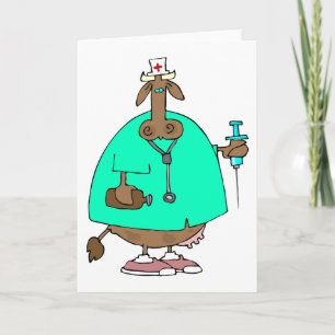 Cow Nurse Grußkarten Karte