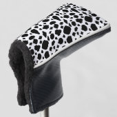 Cow Pattern Animal Print Black White Golf Headcover (3/4 Vorderseite)