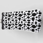 Cow Pattern Animal Print Black White Golf Headcover (Vorderseite)