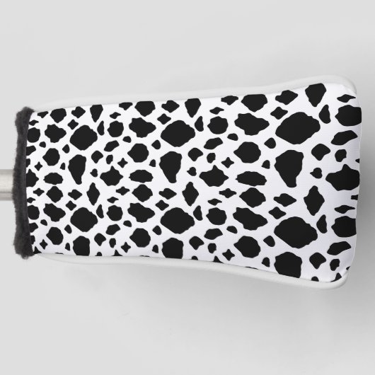 Cow Pattern Animal Print Black White Golf Headcover (Vorderseite)