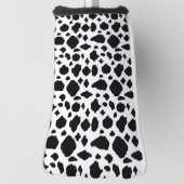 Cow Pattern Animal Print Black White Golf Headcover (Rotieren 90)