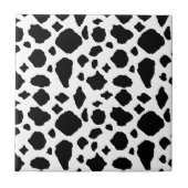Cow Pattern Black and White Country Fliese (Vorderseite)