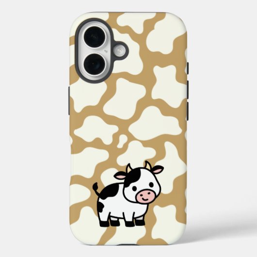 Cow Pattern in White on Light Brown with Cow Case-Mate iPhone Hülle (Rückseite)