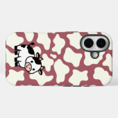 Cow Pattern in White on Red with Cow Case-Mate iPhone Hülle (Rückseite (Horizontal))