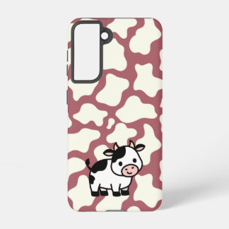 Cow Pattern in White on Red with Cow Samsung Galaxy Hülle