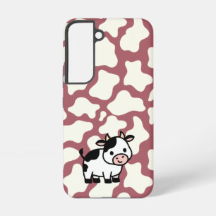 Cow Pattern in White on Red with Cow Samsung Galaxy Hülle