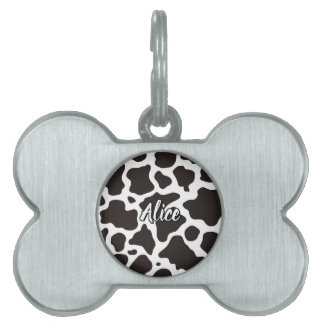 Cow Pattern Pet ID Tag Tiermarke