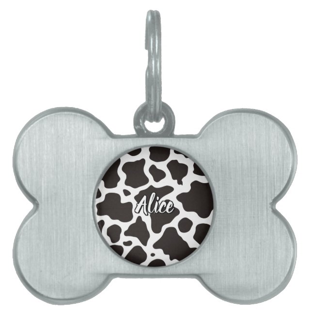 Cow Pattern Pet ID Tag Tiermarke (Vorderseite)