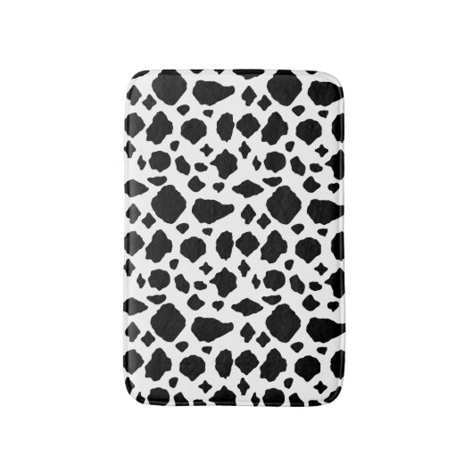 Cow Pattern Print Black White Country Badematte (Vorderseite Vertikal)