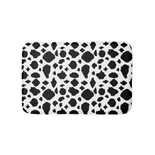 Cow Pattern Print Black White Country Badematte (Vorderseite)