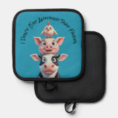 Cow, Pig & Chicken - Ich esse nichts... Topflappen (Vorderseite/Rückseite)