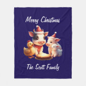 cow, pig, lamb and chicken Fleece Blanket (Vorderseite)