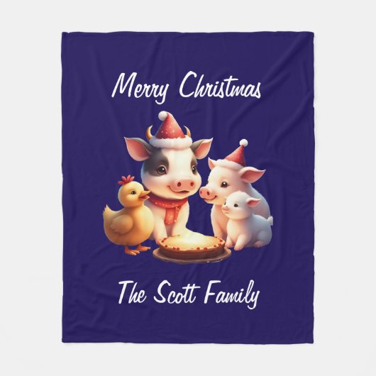 cow, pig, lamb and chicken Fleece Blanket (Vorderseite)