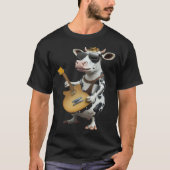 Cow Playing Electric Guitar Animal Cow Guitar T-Shirt (Vorderseite)