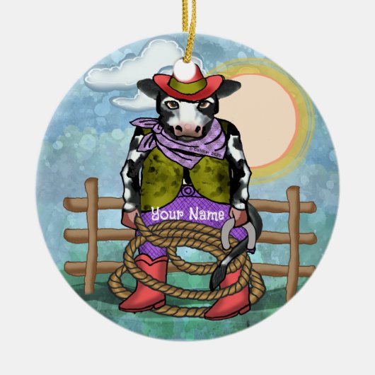 Cow Poke Keramik Ornament (Vorne)