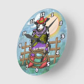 Cow Poke Runde Wanduhr (Winkel)